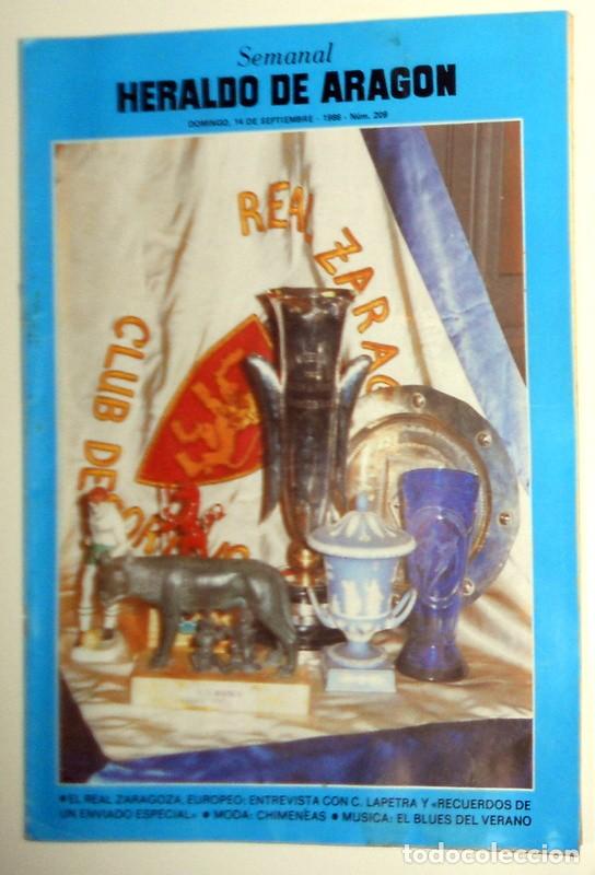 Coleccionismo de Revistas y Peri&oacute;dicos: SEMANAL HERALDO ARAG&Oacute;N N&ordm;209 Septiemb 1986. REAL ZARAGOZA en EUROPA LAPETRA. LOQUILLO JOAQUIN SABINA