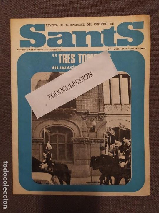 Sammeln von Zeitschriften und Zeitungen: REVISTA DE SANTS FEBRERO 1972: CON MUCHOS ANUNCIOS DE TIENDAS DEL BARRIO, DISTRITO VII,CUPLET