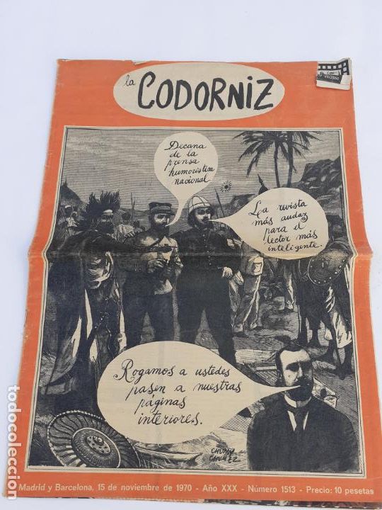 Coleccionismo de Revistas y Peri&oacute;dicos: REVISTA LA CODORNIZ NOVIEMBRE DE 1970