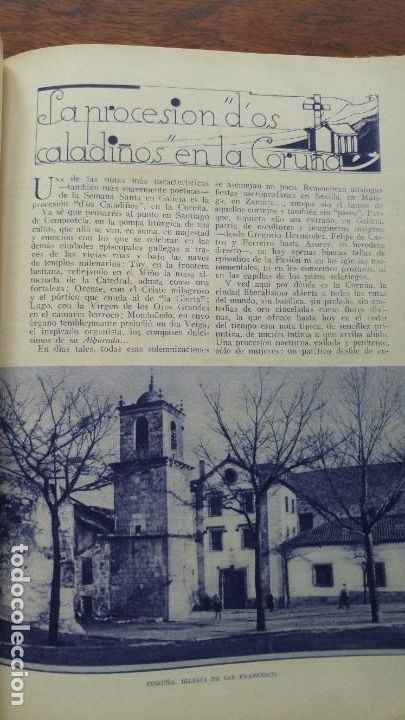 Coleccionismo de Revistas y Peri&oacute;dicos: LA PROCESION D'OS CALADI&Ntilde;OS EN LA CORU&Ntilde;A SEMANA SANTA VIRGEN SOLEDAD 5 HOJAS REVISTA A&Ntilde;O 1933