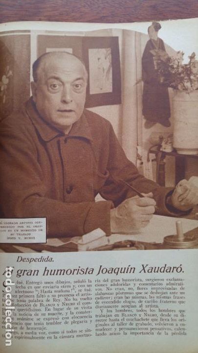 Sammeln von Zeitschriften und Zeitungen: JOAQUIN XAUDARO HUMORISTA DIBUJANTE FALLECIMIENTO 6 HOJAS REVISTA A&Ntilde;O 1933