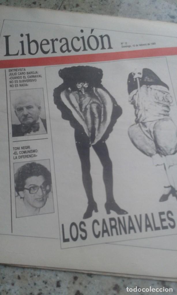 Coleccionismo de Revistas y Peri&oacute;dicos: LIBERACION DOMINICAL N&ordm; 12 10 FEBRERO 1985 ESPECIAL CARNAVAL VASCO, DE CADIZ, VILANOVA I LA GELTRU