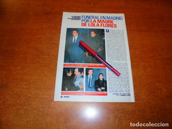 Coleccionismo de revistas y peri&oacute;dicos: CLIPPING 1989: LOLA FLORES - PUBLICIDAD DANONE, MOUSSE Y LA COPA.