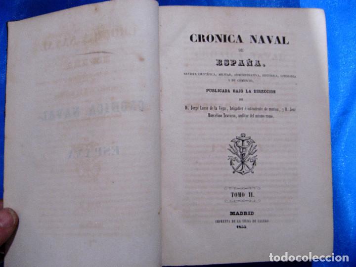 Coleccionismo de Revistas y Peri&oacute;dicos: CR&Oacute;NICA NAVAL DE ESPA&Ntilde;A. TOMO II. JORGE LASSO DE LA VEGA... IMP DE LA VIUDA DE CALERO, 1855