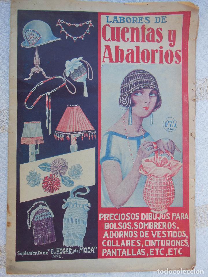 Collezionismo di Riviste e Giornali: Suplemento de EL HOGAR Y LA MODA N&ordm;1. Labores de Cuentas y Abalorios. Diciembre 1923