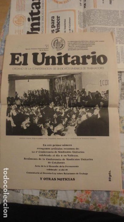 Coleccionismo de Revistas y Peri&oacute;dicos: ANTIGUO PERIODICO POLITICO.EL UNITARIO.CSUT. N&ordm; 1. 1977.