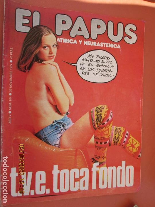 Coleccionismo de Revistas y Peri&oacute;dicos: REVISTA EL PAPUS - N&ordm; 184 - NOVIEMBRE 1977 - T.V.E. TOCA FONDO ---