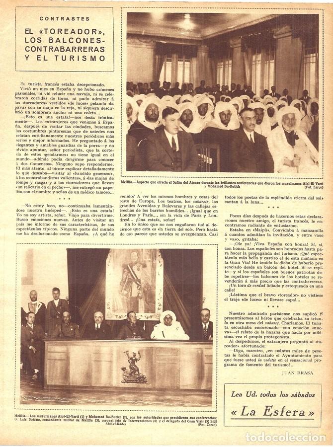 Coleccionismo de revistas y peri&oacute;dicos: 1928 HOJA REVIST MELILLA ATENEO CONFERENCIA MUSULMANES ALOL-EL-VARTI, MOHAMED BU-BUTICH, LUIS SOLANO
