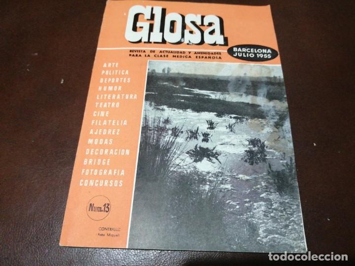 Coleccionismo de revistas y peri&oacute;dicos: Revista GLOSA N&deg; 13 a&ntilde;o 1955 medicina medicamentos farmacia medicos colecci&oacute;n adonis