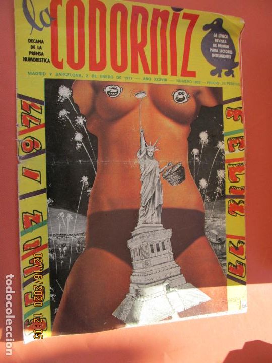 Coleccionismo de Revistas y Peri&oacute;dicos: LA CODORNIZ - N&ordm; 1802 - ENERO 1977 - FELIZ 1977.