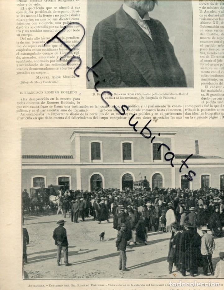 Sammeln von Zeitschriften und Zeitungen: REVISTA ENTERA A&Ntilde;O 1906 FOTOS DEL ENTIERRO DE FRANCISCO ROMERO ROBLEDO EN ANTEQUERA
