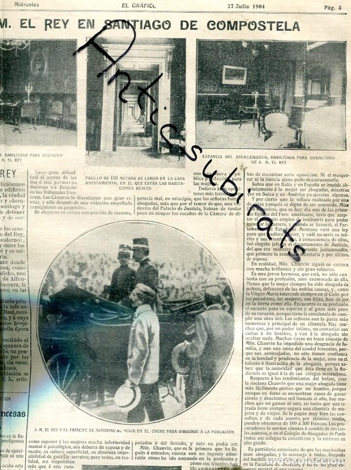 Collezionismo di Riviste e Giornali: PERIODICO A&Ntilde;O 1904 EL REY EN SANTIAGO DE COMPOSTELA FERROL FABRICA DE LUZ ELECTRICA DEL MEDIODIA