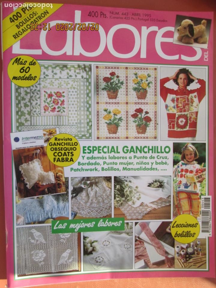 Coleccionismo de Revistas y Peri&oacute;dicos: REVISTA LABORES N&ordm; 443 - ABRIL 1995 - ESPECIAL GANCHILLO, PUNTO DE CRUZ, BORDADO ....