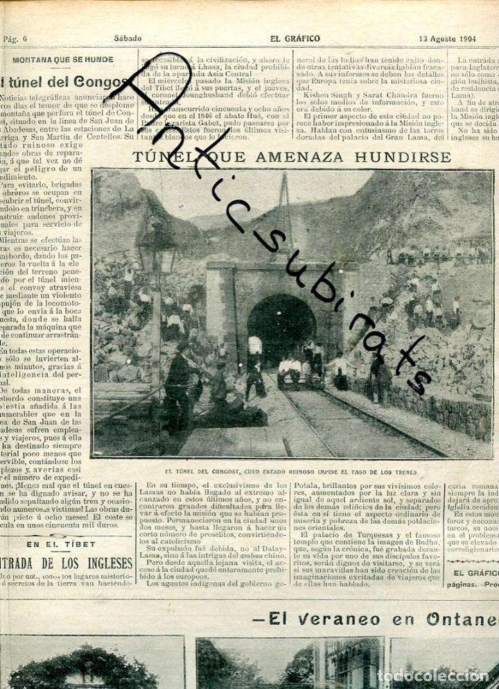 Collezionismo di Riviste e Giornali: PERIODICO A&Ntilde;O 1904 TUNEL DEL CONGOST FOTOS DE ONTANEDA FERROCARRIL DE OVIEDO A SAN ESTEBAN DE PRAVIA