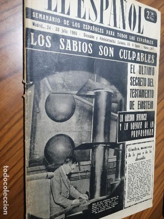 Collectionnisme de Revues et Journaux: EL ESPA&Ntilde;OL 347. JULIO DE 1955. REVISTA DE GRAPA. CON TARAS. DIFICIL DE CONSEGUIR caj. 87
