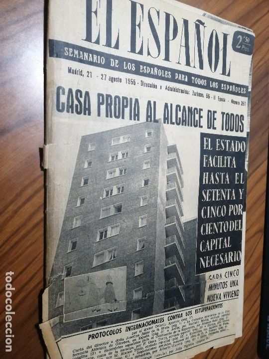 Collectionnisme de Revues et Journaux: EL ESPA&Ntilde;OL 351. AGOSTO DE 1955. REVISTA DE GRAPA. CON TARAS. DIFICIL DE CONSEGUIR caj. 87