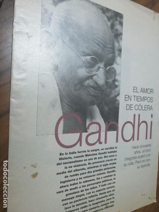 Coleccionismo de Revistas y Peri&oacute;dicos: GANDHI. EL AMOR EN TIEMPOS DE COLERA. ART&Iacute;CULO DE 8 P&Aacute;GINAS DE ALVARO VARGAS LLOSA. EXTRAIDO REVISTA