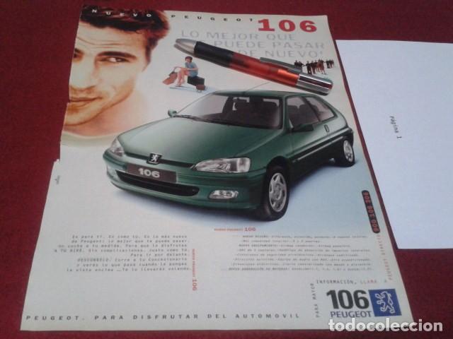 Coleccionismo de Revistas y Peri&oacute;dicos: PUBLICIDAD HOJA  RECORTE DE PRENSA ( PEUGEOT 106 )