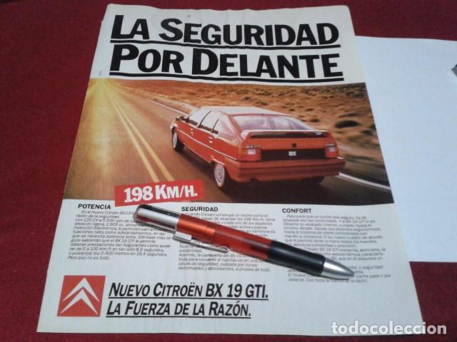 Coleccionismo de Revistas y Peri&oacute;dicos: PUBLICIDAD HOJA RECORTE DE PRENSA ( CITROEN BX 19 GTI )