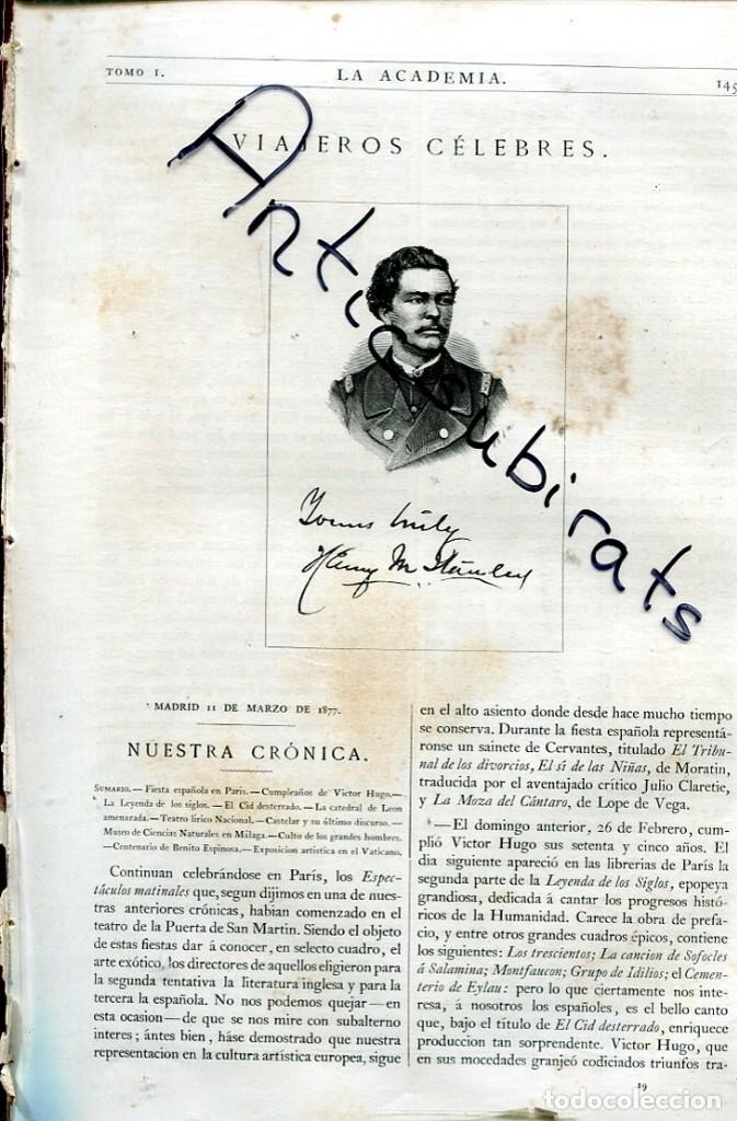 Coleccionismo de Revistas y Peri&oacute;dicos: REVISTA A&Ntilde;O 1877 CARLOMAGNO EN GERONA CERVANTINA CERVANTES STANLEY  ANILLOS SIGILARES
