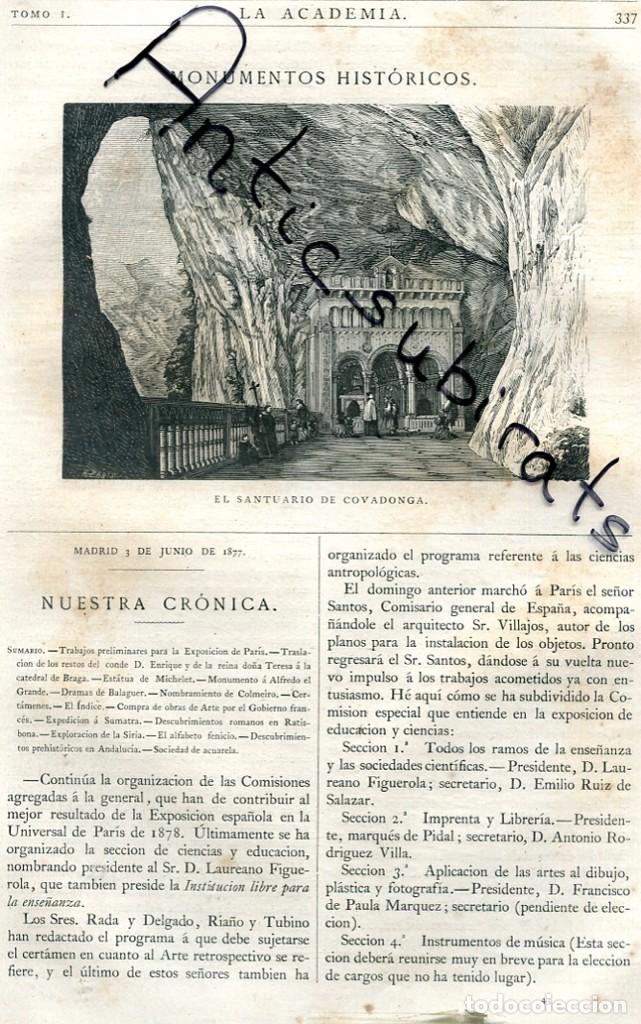Sammeln von Zeitschriften und Zeitungen: REVISTA A&Ntilde;O 1877 SANTUARIO DE COVADONGA CON GENTE JUEGOS FLORALES EN EL FERROL  AFRICA ESPA&Ntilde;OLA
