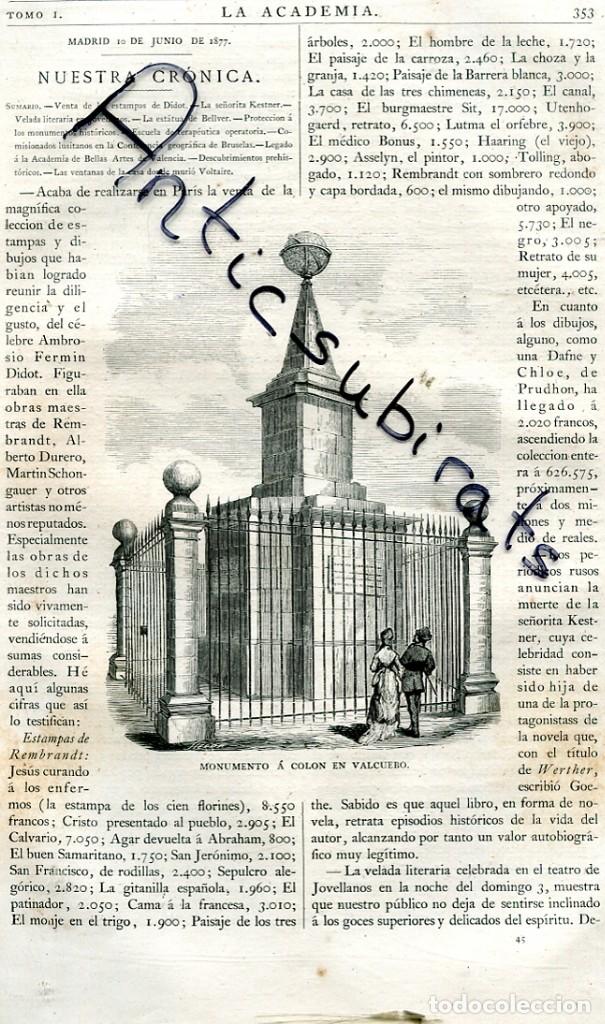 Sammeln von Zeitschriften und Zeitungen: REVISTA A&Ntilde;O 1877 MONUMENTO A COLON DE VALCUEVO SALAMANCA QUINTA DE VALCUEBO ALBERTO DURERO