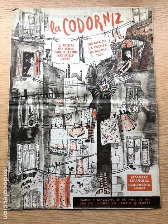 Coleccionismo de Revistas y Peri&oacute;dicos: Revista La Codorniz / N&uacute;mero 1015 / 30 de abril de 1961 / A&ntilde;o XXI /
