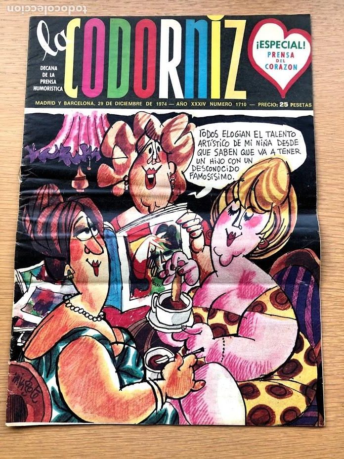 Coleccionismo de Revistas y Peri&oacute;dicos: Revista La Codorniz / N&uacute;mero 1710 / 29 de diciembre de 1974 / A&ntilde;o XXXIV /