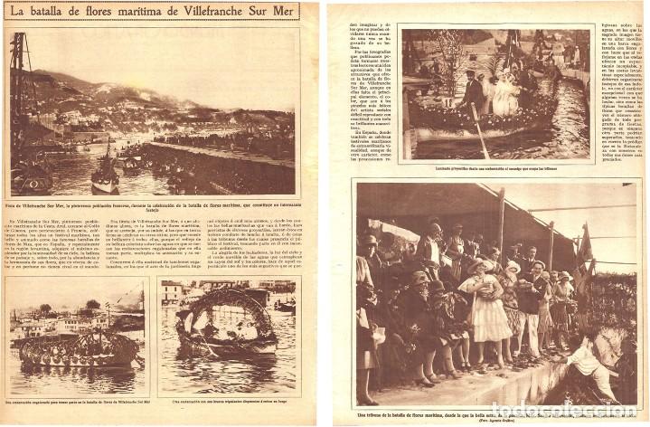 Collection Magazines and Newspapers: 1928 HOJAS REVISTA FRANCIA BATALLA DE FLORES MAR&Iacute;TIMA DE VILLEFRANCHE SUR MER BARCAS ENGALANADAS