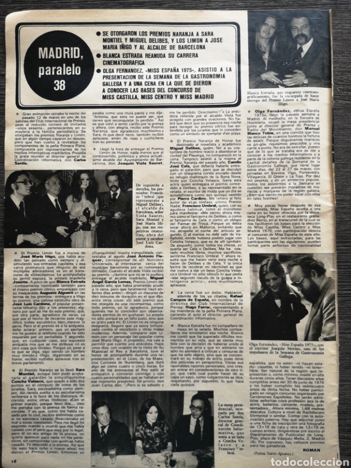 Coleccionismo de Revistas y Peri&oacute;dicos: RECORTE REVISTA SEMANA 1884 1976 PARALELO 38 SARA MONTIEL, BLANCA ESTRADA JOSE MAR&Iacute;A I&Ntilde;IGO