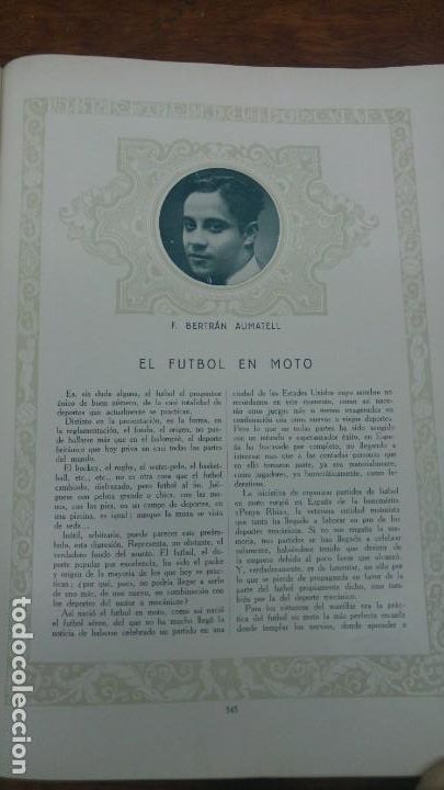 Collectionnisme de Revues et Journaux: EL FUTBOL EN MOTO PENYA RHIN CAMPO UNIO ESPORTIVA DE SANS 2 HOJAS REVISTA A&Ntilde;O 1928