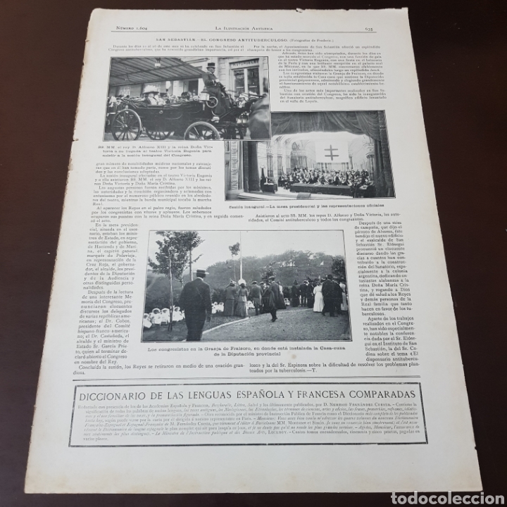 Collezionismo di Riviste e Giornali: SAN SEBASTIAN - CONGRESO ANTITUBERCULOSO 1912 - 38 CM x 28 CM