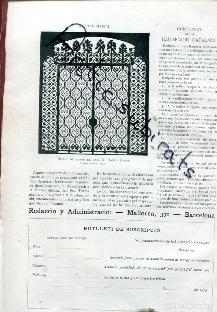 Coleccionismo de Revistas y Peri&oacute;dicos: REVISTA ANY 1903 SANT JORDI A ESCOLES PIES TAMBURINI LLIMONA RUSI&Ntilde;OL RAMON CASAS DIBUIXA REIXA FERRO