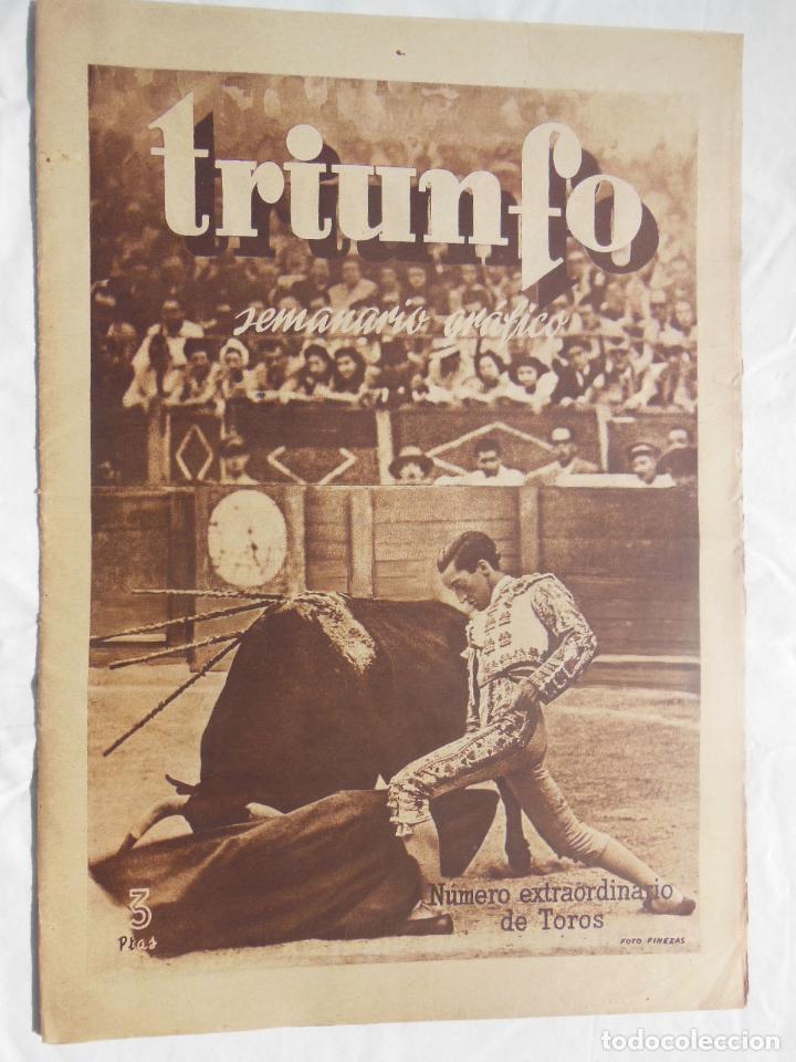 Colecionismo de Revistas e Jornais: TRIUNFO. Semanario Gr&aacute;fico. N&uacute;mero Extraordinario de Toros. A&ntilde;o II, N&uacute;m 77. Julio 1947