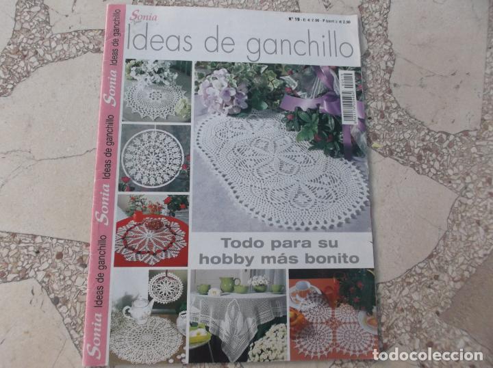Coleccionismo de Revistas y Peri&oacute;dicos: SONIA IDEAS PARA GANCHILLO. 19 . JUEGOS DE COLORES. CENTROS DE MESA. PUNTO DE RED. MANDALA. MOTIVOS