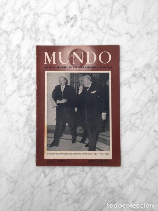 Coleccionismo de Revistas y Peri&oacute;dicos: MUNDO - N&ordm; 419 - 1948 - WINSTON CHURCHILL, LUIGI EINAUDI