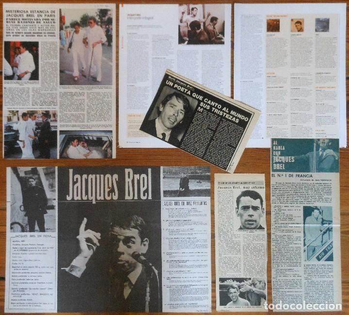 Sammeln von Zeitschriften und Zeitungen: JACQUES BREL lote prensa spain clippings 1960s/00s photos magazine articles french singer