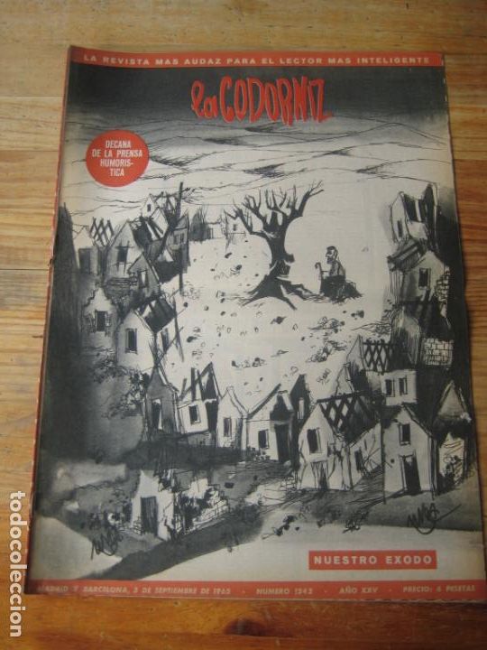 Coleccionismo de Revistas y Peri&oacute;dicos: REVISTA LA CODORNIZ N&ordm; 1242 - 5 SEPTIEMBRE 1965 - PORTADA MUNOA - HUMOR