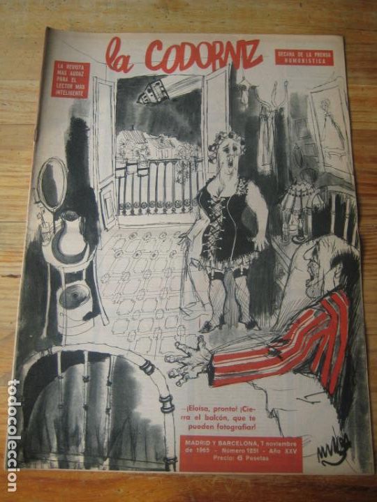 Coleccionismo de Revistas y Peri&oacute;dicos: REVISTA LA CODORNIZ N&ordm; 1251 - 7 NOVIEMBRE 1965  - PORTADA MUNOA  - HUMOR
