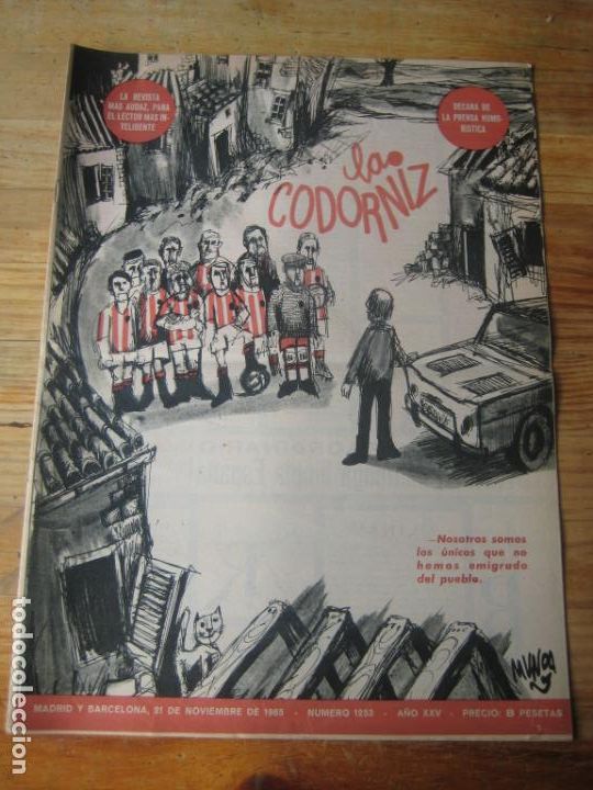 Coleccionismo de Revistas y Peri&oacute;dicos: REVISTA LA CODORNIZ N&ordm; 1253 - 21 NOVIEMBRE 1965 - PORTADA MUNOA - HUMOR