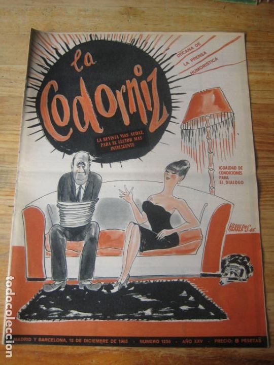 Coleccionismo de Revistas y Peri&oacute;dicos: REVISTA LA CODORNIZ N&ordm; 1256 - 12 DICIEMBRE 1965 - PORTADA HERREROS - HUMOR