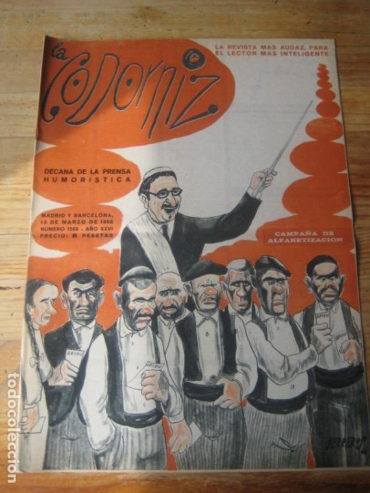 Coleccionismo de Revistas y Peri&oacute;dicos: REVISTA LA CODORNIZ N&ordm; 1269 - 13 marzo 1966 - PORTADA HERREROS  - HUMOR