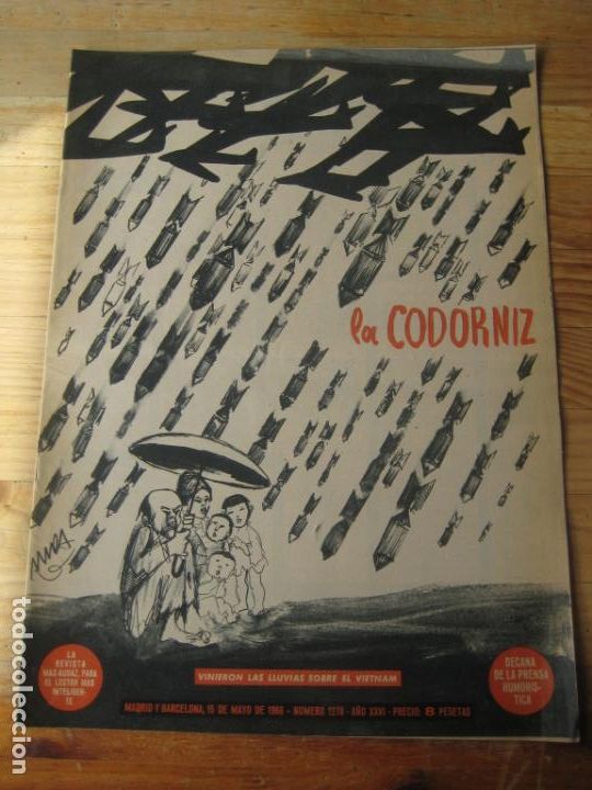 Coleccionismo de Revistas y Peri&oacute;dicos: REVISTA LA CODORNIZ N&ordm; 1278 - 15 mayO 1966 - PORTADA MES - HUMOR - VIETNAM