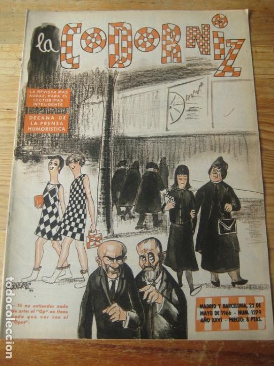 Coleccionismo de Revistas y Peri&oacute;dicos: REVISTA LA CODORNIZ N&ordm; 1279 - 22 MAYO 1966 - PORTADA HERREROS  - HUMOR
