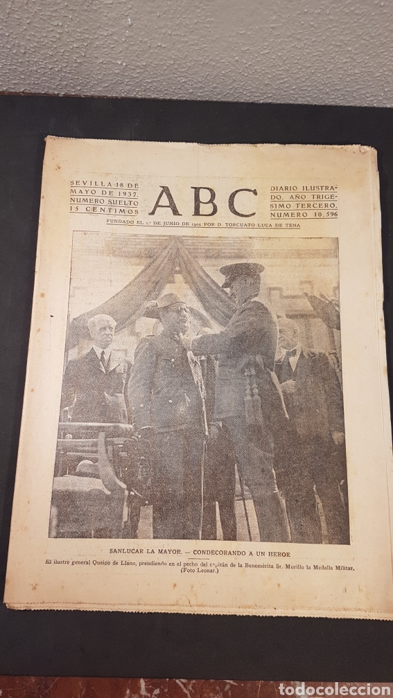 Coleccionismo de Revistas y Peri&oacute;dicos: DIARIO ABC. SEVILLA 18 DE MAYO DE 1937. NUMERO 10.596.