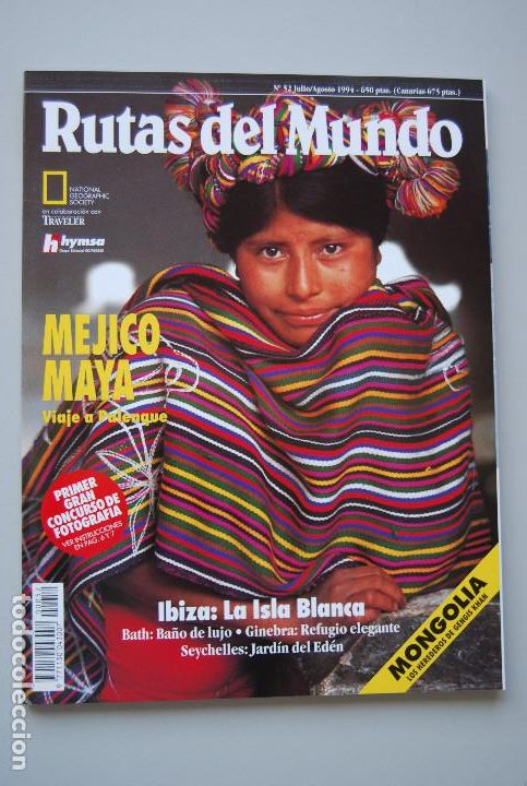 Coleccionismo de revistas y peri&oacute;dicos: REVISTA RUTAS DEL MUNDO N&Uacute;MERO-52-1994: PALENQUE,MEJICO MAYA-IBIZA-MONGOLIA-BATH-GINEBRA-SEYCHELLES