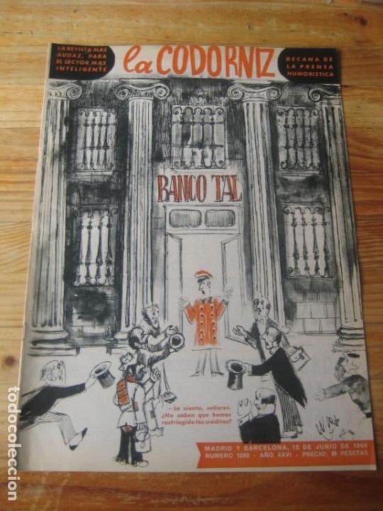 Coleccionismo de Revistas y Peri&oacute;dicos: REVISTA LA CODORNIZ N&ordm; 1282 - 12 JUNIO 1966 - PORTADA - HUMOR -