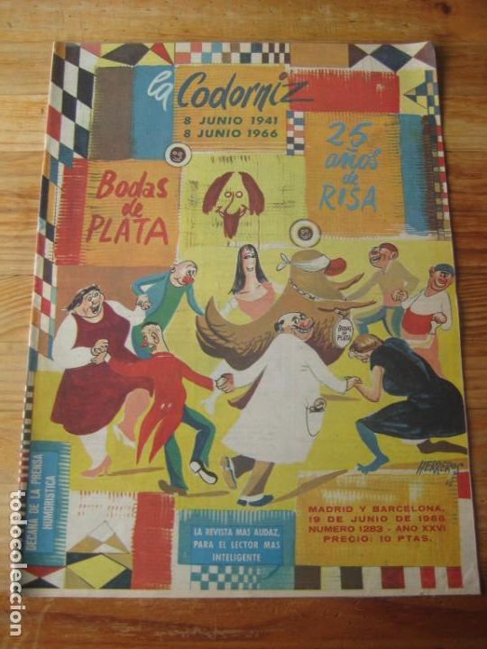 Coleccionismo de Revistas y Peri&oacute;dicos: REVISTA LA CODORNIZ N&ordm; 1283  19 JUNIO 1966 - PORTADA herreros - EXTRA BODAS DE PLATA 25 A&Ntilde;OS DE RISA