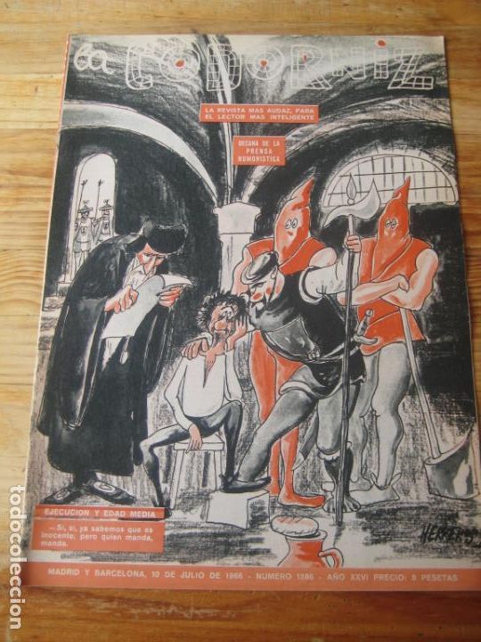 Coleccionismo de Revistas y Peri&oacute;dicos: REVISTA LA CODORNIZ N&ordm; 1286 - 10 JULIO 1966 - PORTADA HERREROS - HUMOR -