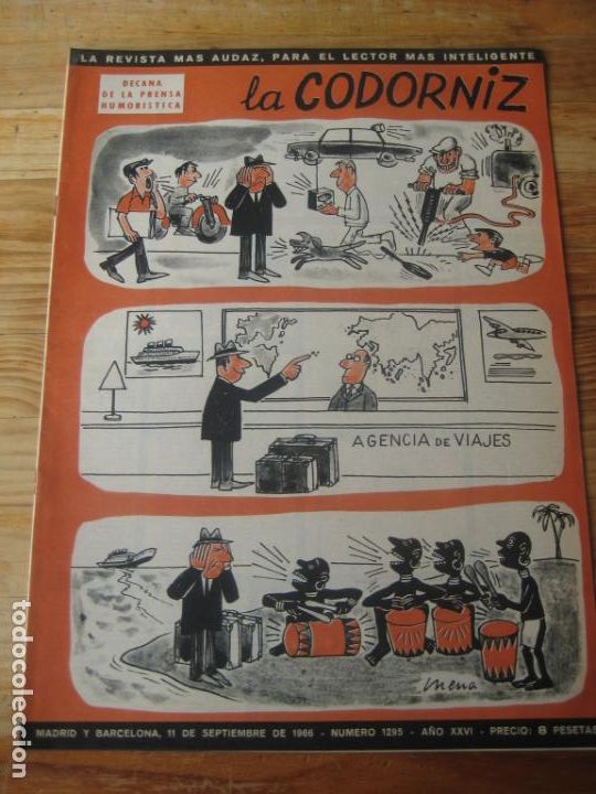 Collection Magazines and Newspapers: REVISTA LA CODORNIZ N&ordm; 1295 - 11 SEPTIEMBRE 1966 - PORTADA MENA - HUMOR